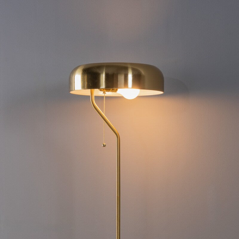 Spectra 55-Inch Tall Metal Floor Lamp with Pull Chain Switch - Gold Dome, Plug-In