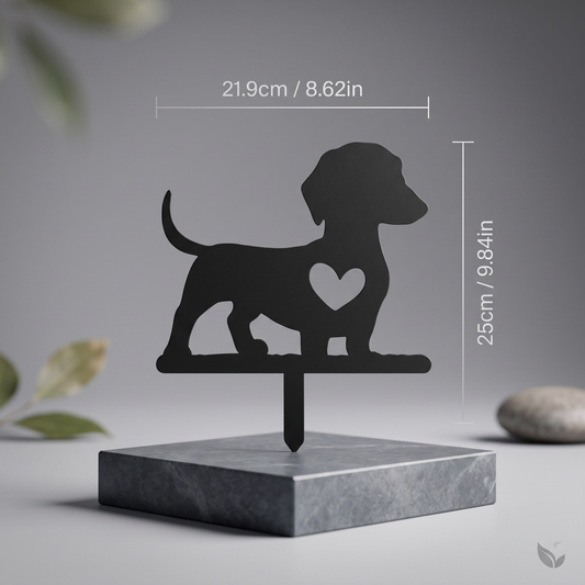 Cute Dog Silhouette Garden Stake - Solid Wood Yard & Patio Decor