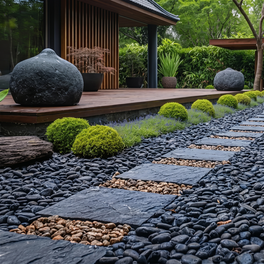Black River Rocks 38 lbs - Polished Natural Pebbles 2-3 Inch for Landscaping, Garden & Aquarium