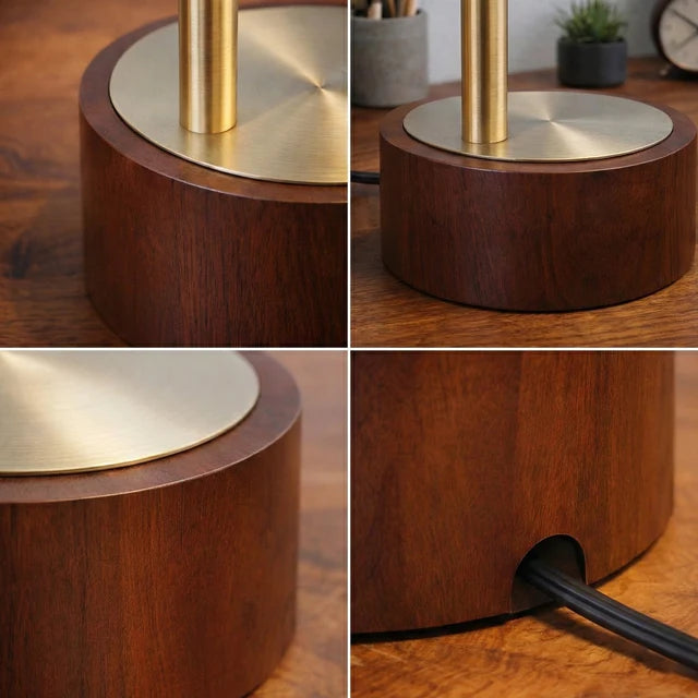 LuxeRay Glass Globe Arched Table Lamp - Bronze Mid-Century Modern Desk Light