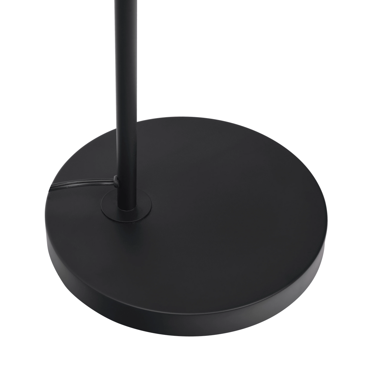 Seoul Black Floor Lamp - Wood Table & Metal Base with Rotary Switch