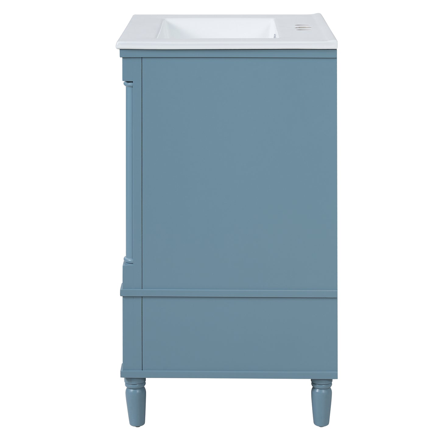 24   Modern Bathroom Vanity With Ornate Motif Design & Soft-Close Hinges,  Bathroom Cabinet With Drawer And Back Open Structure, Ornately Carved French Cylinder Legs