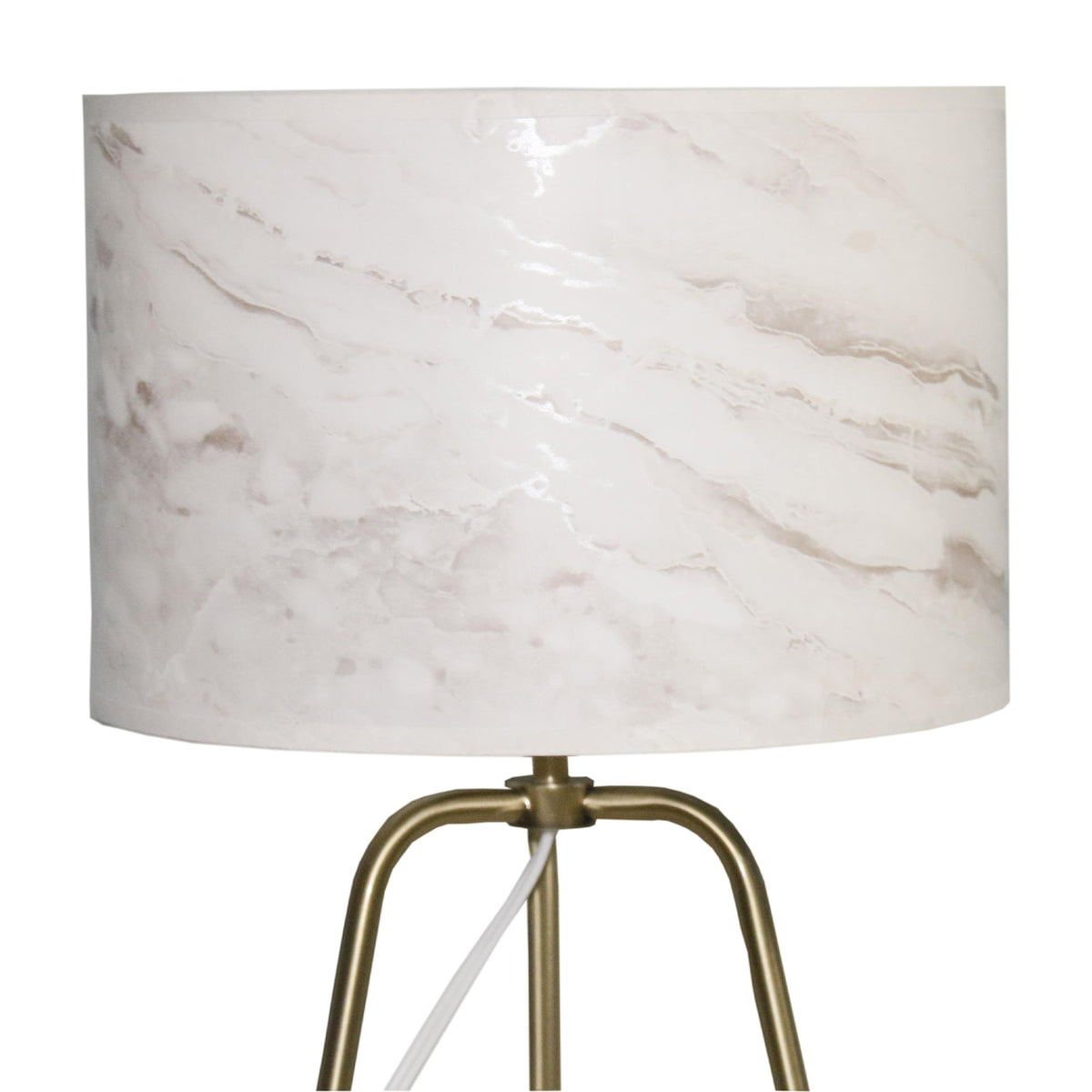 Marble Table Lamp with Bronze Base - Modern Desk Lamp for Bedroom & Living Room