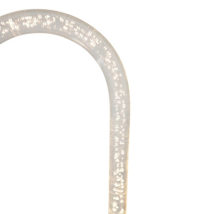 Zeon LED Arc Floor Lamp - 60-Inch, U-Shape, Coarse Gold & Clear Acrylic, 6W, No Bulb Needed