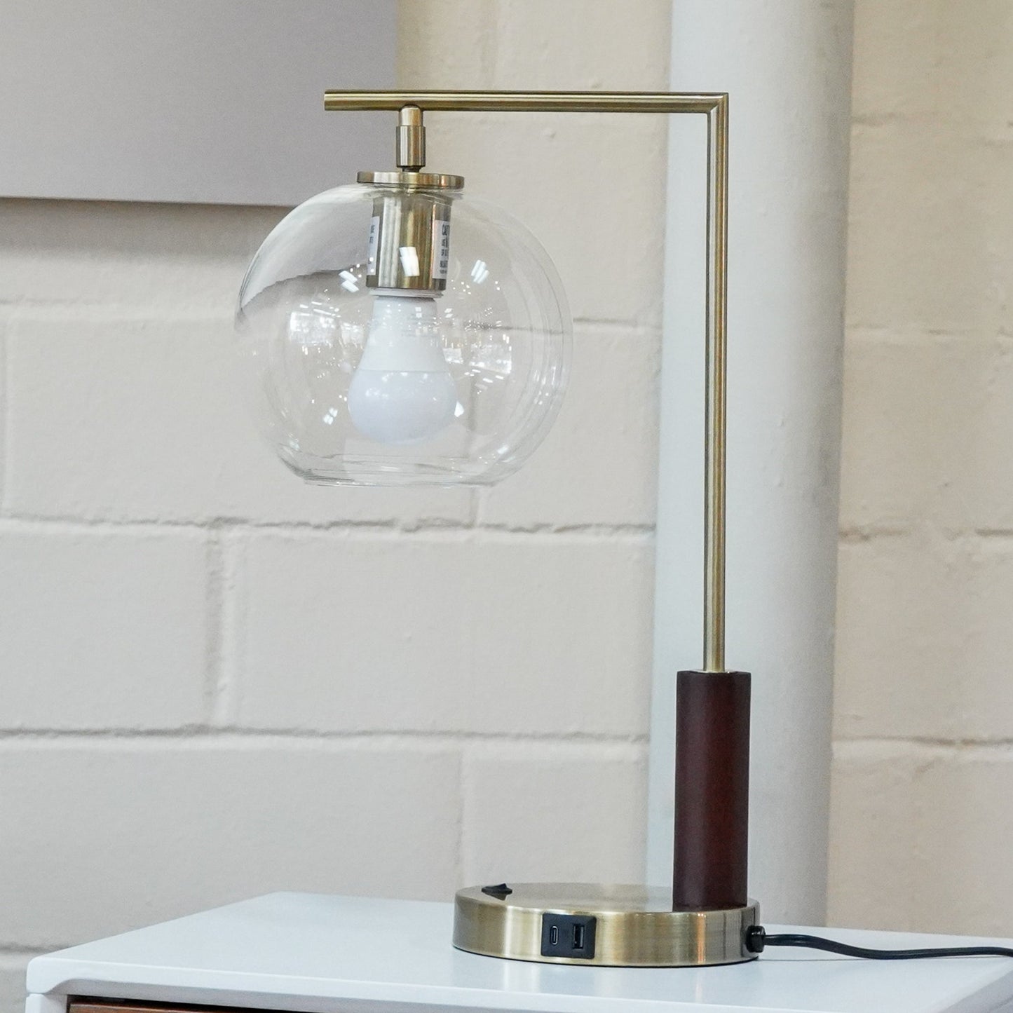 Gold Right-Angle Glass Table Lamp - Modern European Desk Light