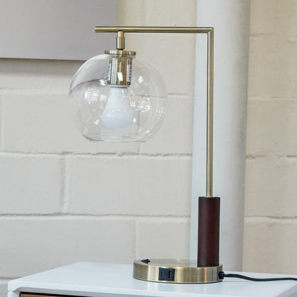 Gold Right-Angle Glass Table Lamp - Modern European Desk Light