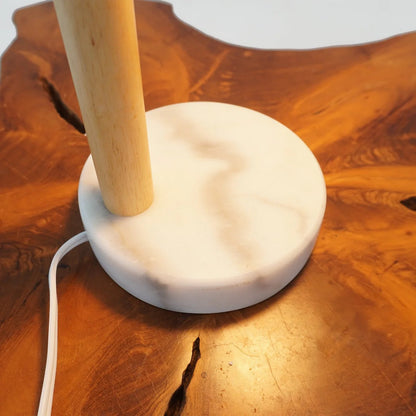 White Globe Table Lamp with Marble Base - Modern Bedside Nightstand Lamp, E26