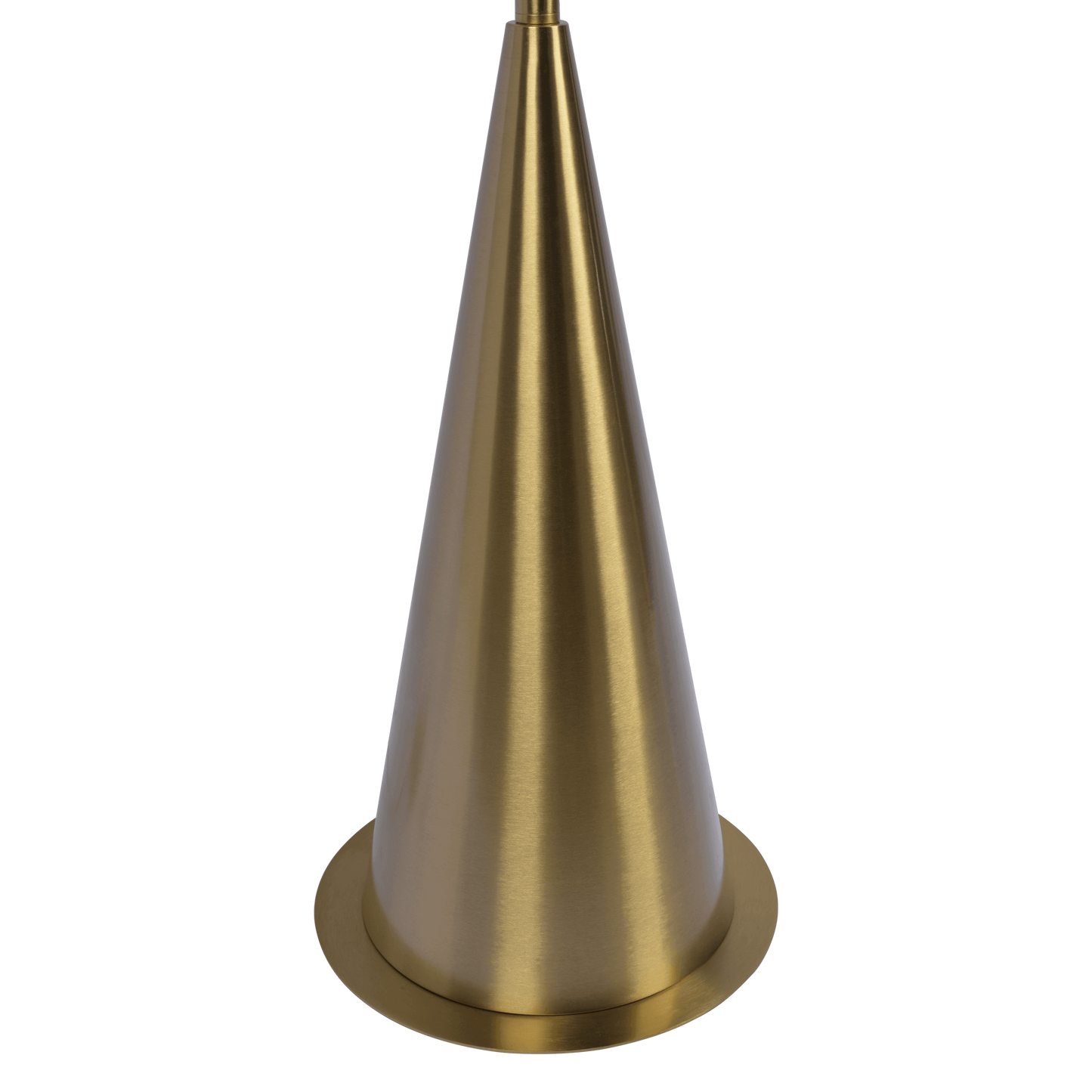 Lisbon Floor Lamp - Antique Brass Base & White Fabric Shade