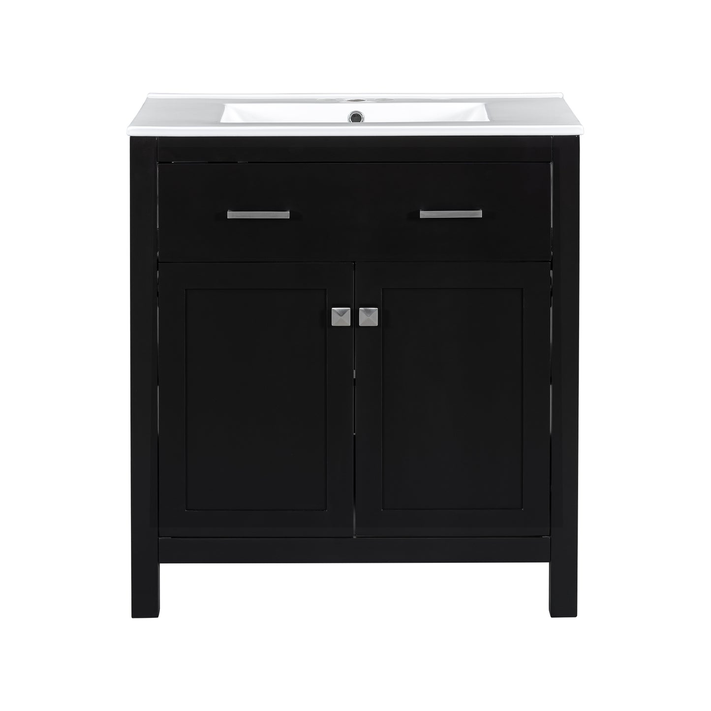 60  Modern Black Bathroom Vanity Set With Double Vanities  Separate , Double Ceramic Sinks, Adjustable Shelf, Soft Close Doors And Flip Drawer Modern Bathroom Solution For Spacious Bathrooms