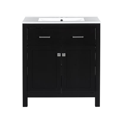 60  Modern Black Bathroom Vanity Set With Double Vanities  Separate , Double Ceramic Sinks, Adjustable Shelf, Soft Close Doors And Flip Drawer Modern Bathroom Solution For Spacious Bathrooms