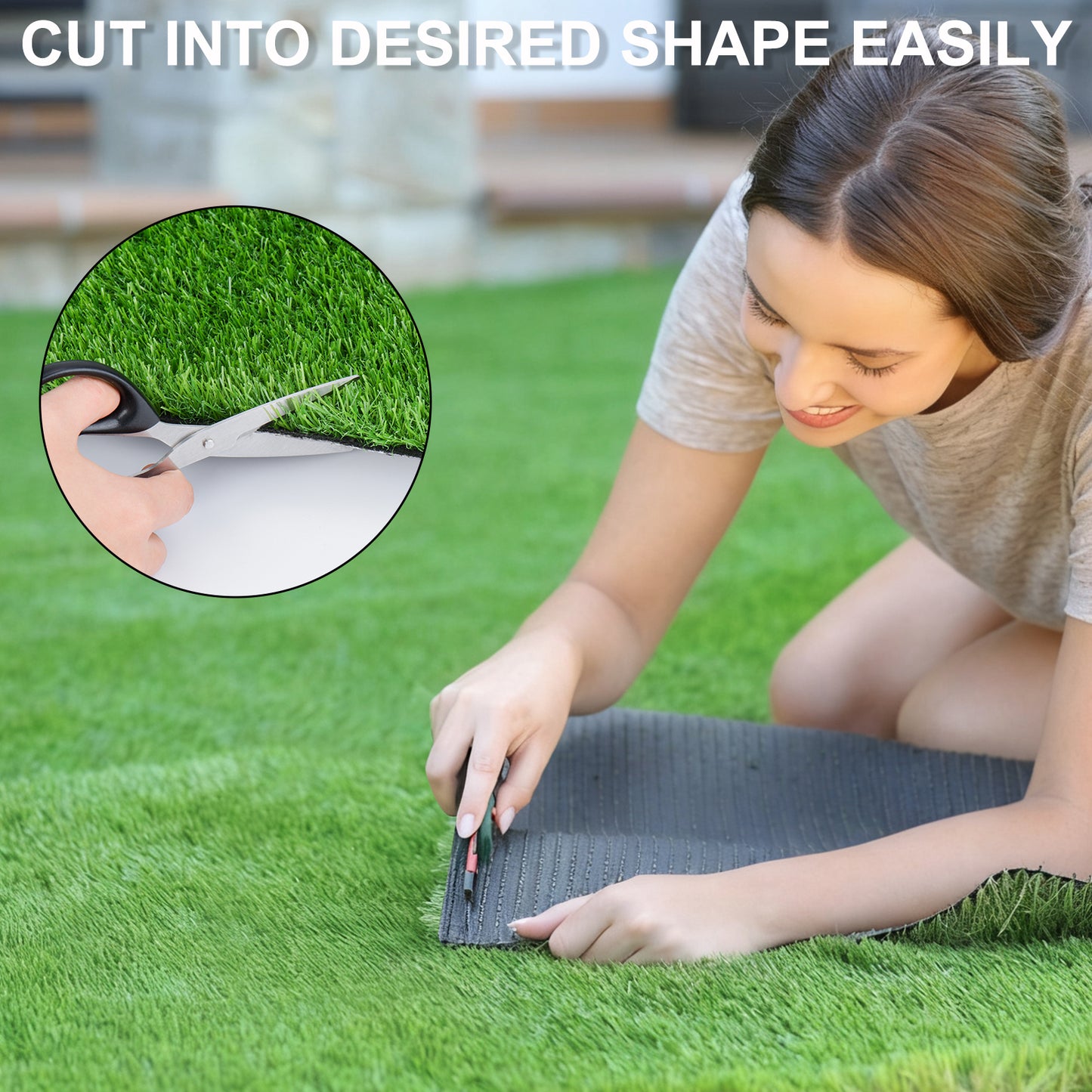 Outdoor Artificial Grass Rug 6x10 ft - Realistic Turf Mat for Patio, Garden & Pets