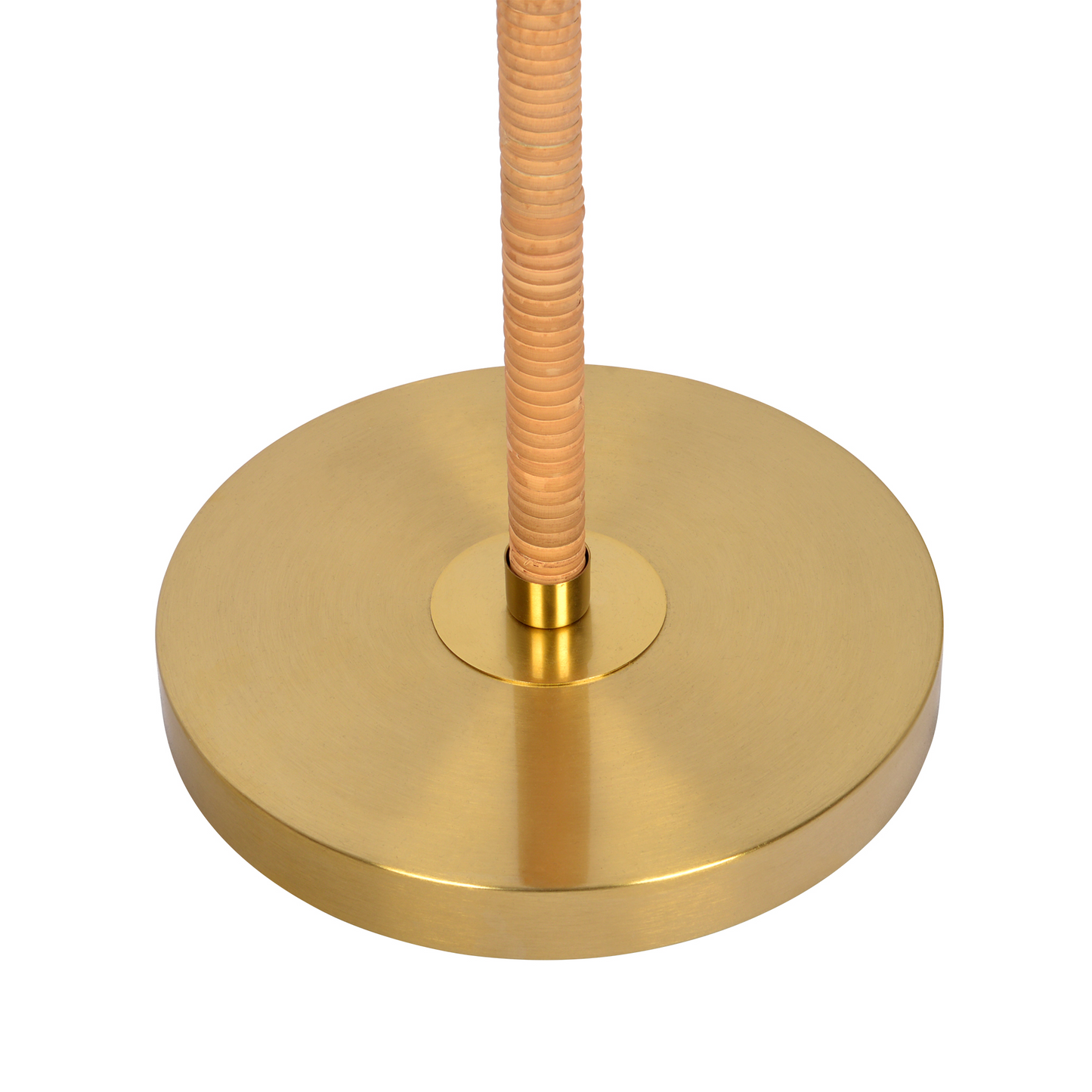 Allure 2-Light Floor Lamp - Gold Brass & Natural Rattan, E26, Pull Chain