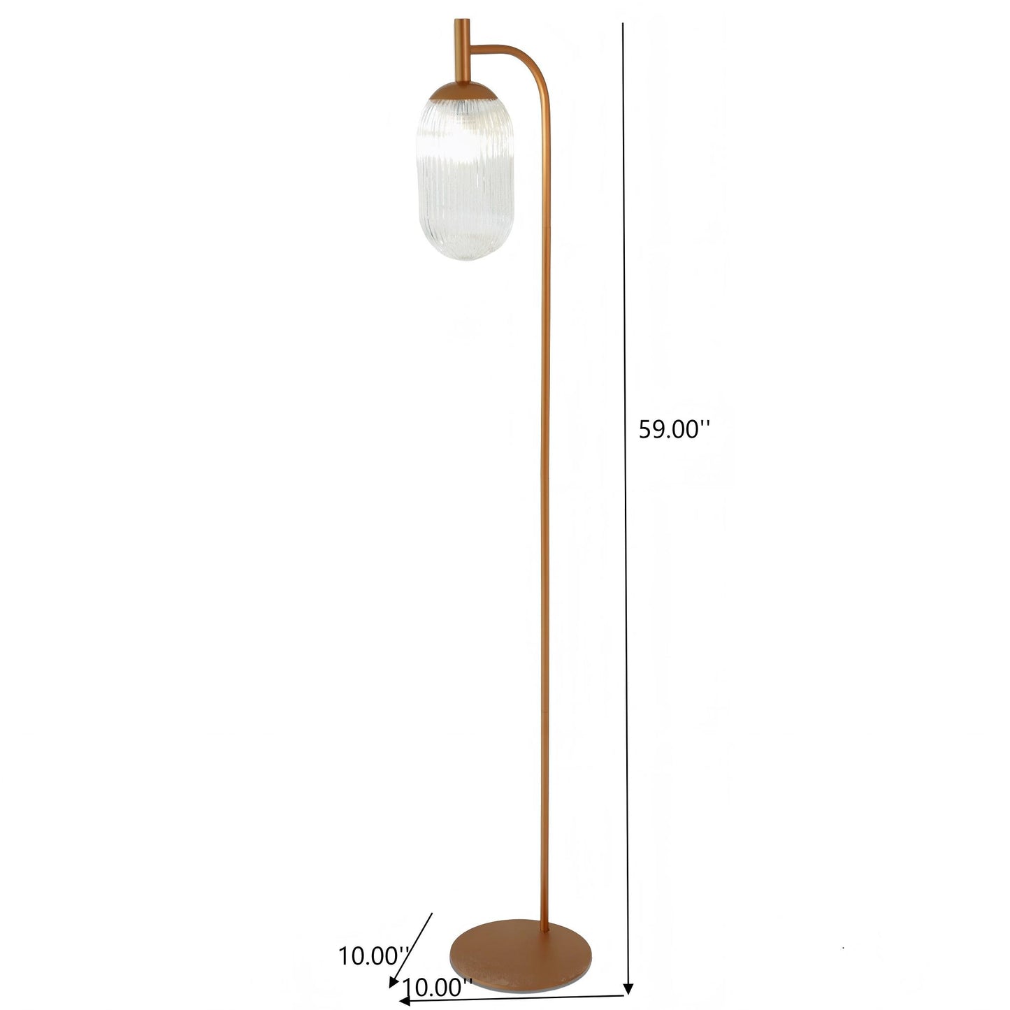 Vela Uplight Floor Lamp - 59-Inch, Bronze, Clear Globe Glass Shade, E26, Plug-In, Living Room & Bedroom