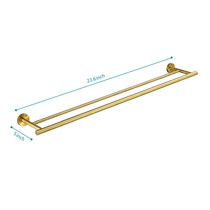 23.6 Towel Bar Wall Mounted, Brushed Gold