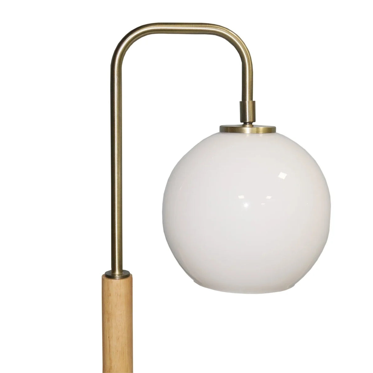 White Globe Table Lamp with Marble Base - Modern Bedside Nightstand Lamp, E26
