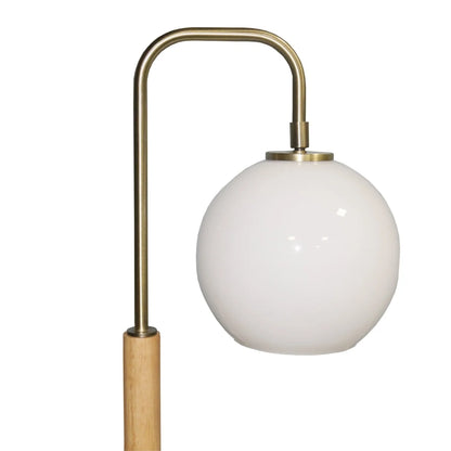 White Globe Table Lamp with Marble Base - Modern Bedside Nightstand Lamp, E26