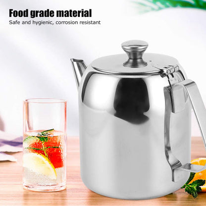Coffee Pot Teapot Stainless Steel Kettle Cold Water Jug Short Spout For Hotel Restaurant32oz(Approx. 850ml)