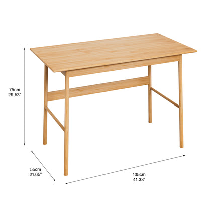 41" Bamboo Computer Desk with Z-Shape Frame - Modern Writing & Study Desk for Home Office, Light Natural