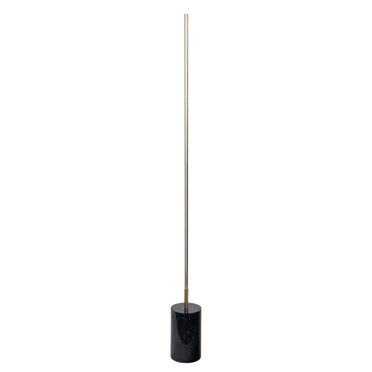 Prism Brassed Gold LED Floor Lamp - 64-Inch, Faux Marble Base, Integrated LED, On/Off Switch