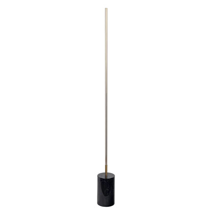 Prism Brassed Gold LED Floor Lamp - 64-Inch, Faux Marble Base, Integrated LED, On/Off Switch