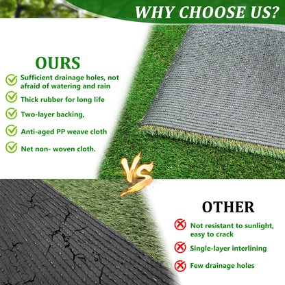 Outdoor Artificial Grass Rug 6x10 ft - Realistic Turf Mat for Patio, Garden & Pets