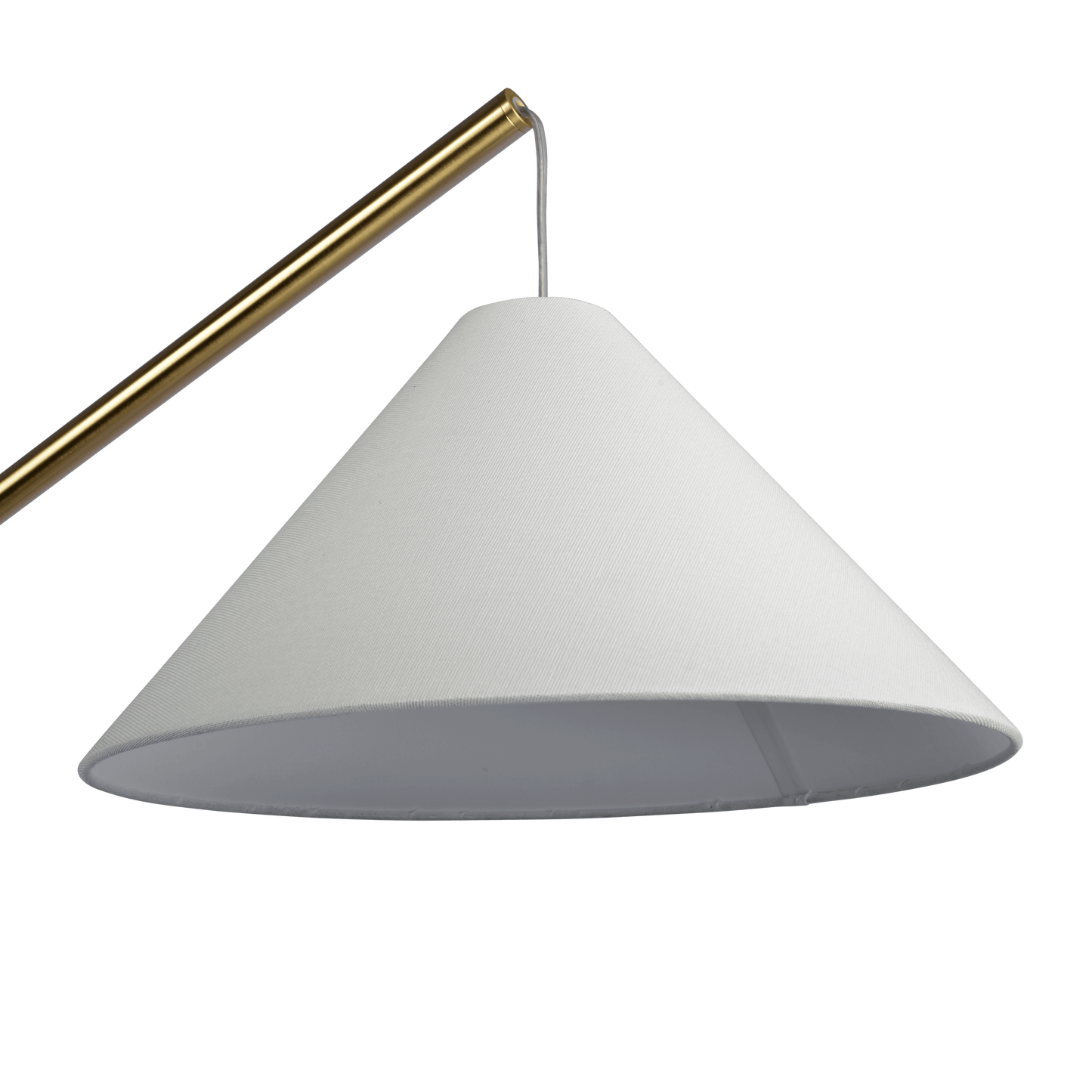 Lisbon Floor Lamp - Antique Brass Base & White Fabric Shade