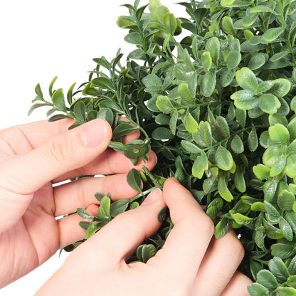 Artificial Topiary Boxwood Double Ball Trees - 36 Inch Faux Outdoor Plants, Set of 2