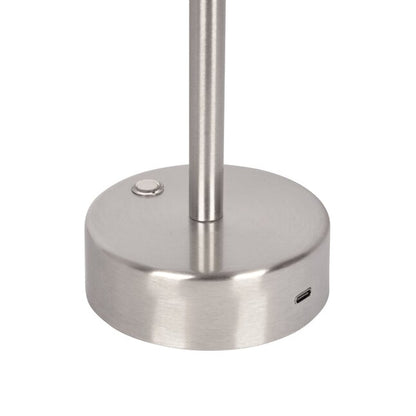 Rechargeable LED Table Lamp - Brushed Nickel, Touch Dimmer