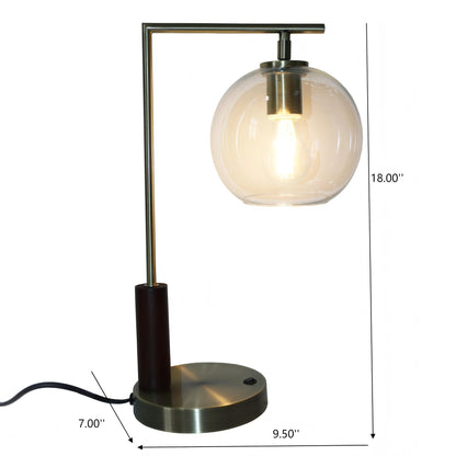 Gold Right-Angle Glass Table Lamp - Modern European Desk Light