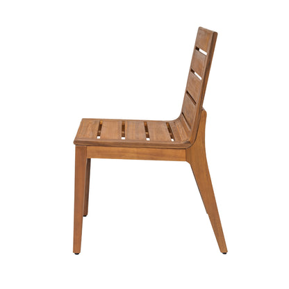 7-Piece Outdoor Acacia Wood Dining Set - 71" Teak Table with 6 Ergonomic Chairs