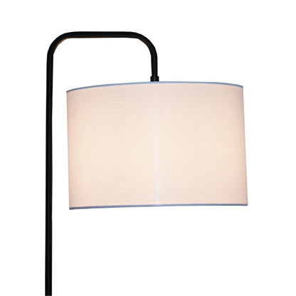 Lior Arc Floor Lamp - 59-Inch, Cylinder Shade, Wooden Pole, E26, Foot Switch, Black