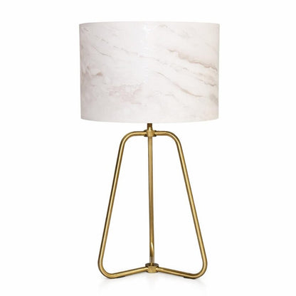 Marble Table Lamp with Bronze Base - Modern Desk Lamp for Bedroom & Living Room