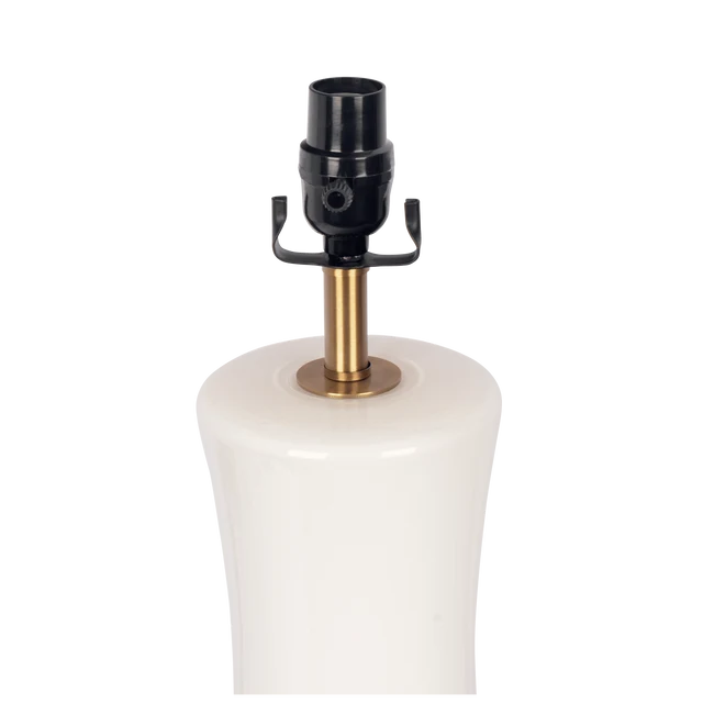 Cascade Glass Table Lamp with Gold Base and Off-White Fabric Shade