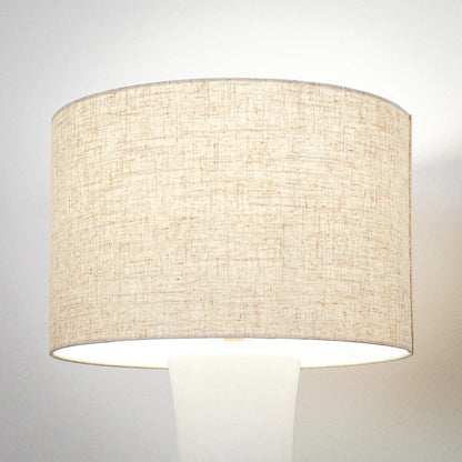 Cascade Glass Table Lamp with Gold Base and Off-White Fabric Shade