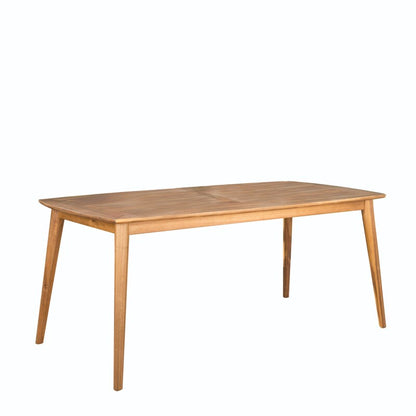 7-Piece Outdoor Acacia Wood Dining Set - 71" Teak Table with 6 Ergonomic Chairs