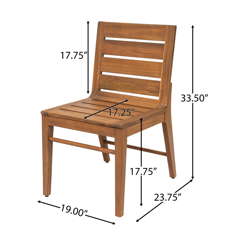 7-Piece Outdoor Acacia Wood Dining Set - 71" Teak Table with 6 Ergonomic Chairs