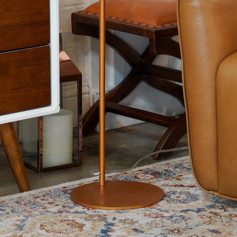Vela Uplight Floor Lamp - 59-Inch, Bronze, Clear Globe Glass Shade, E26, Plug-In, Living Room & Bedroom