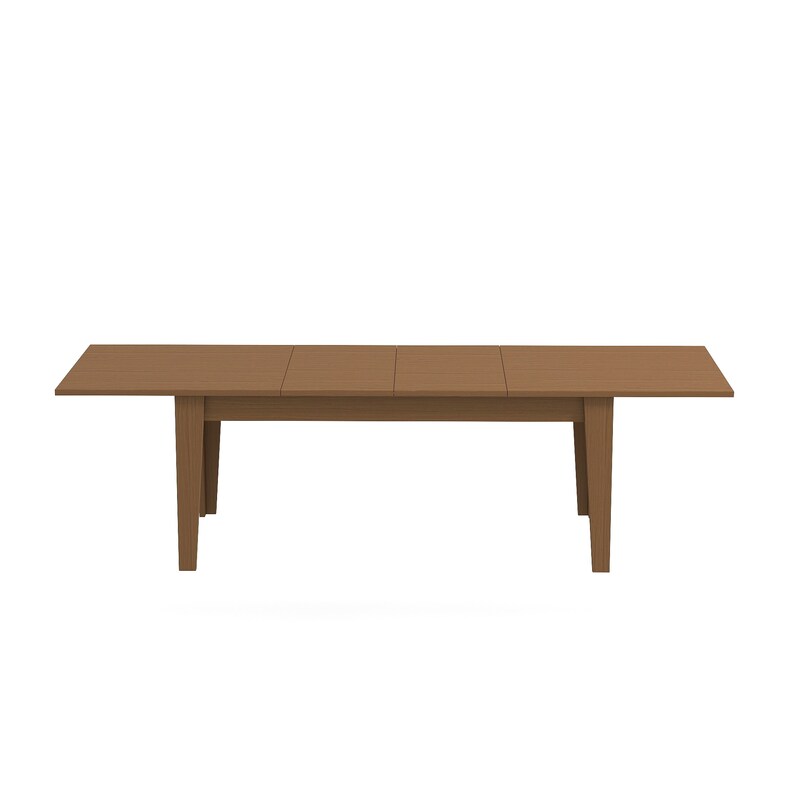 Extendable Dining Table, 106.5" Large Kitchen Table with Oak Wood Grain Top and Melamine Finish