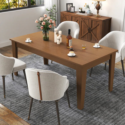 Extendable Dining Table, 106.5" Large Kitchen Table with Oak Wood Grain Top and Melamine Finish