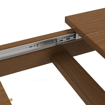 Extendable Dining Table, 106.5" Large Kitchen Table with Oak Wood Grain Top and Melamine Finish