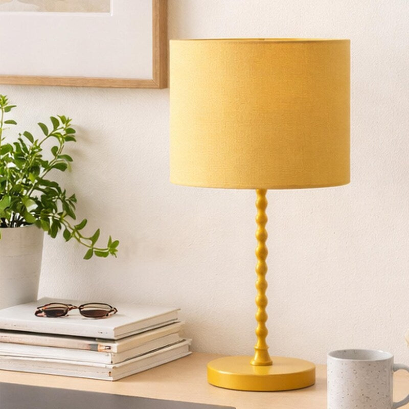 Sereno Ochre Table Lamp - Modern Classic Desk Lamp with Linen Shade
