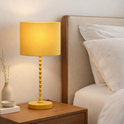 Sereno Ochre Table Lamp - Modern Classic Desk Lamp with Linen Shade