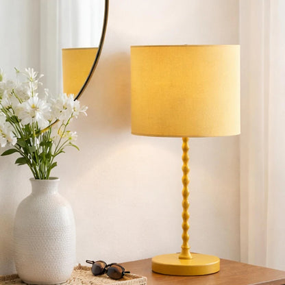 Sereno Ochre Table Lamp - Modern Classic Desk Lamp with Linen Shade