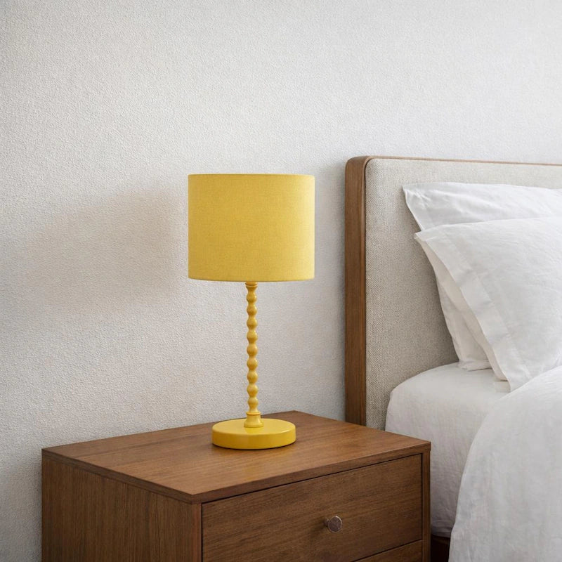 Sereno Ochre Table Lamp - Modern Classic Desk Lamp with Linen Shade