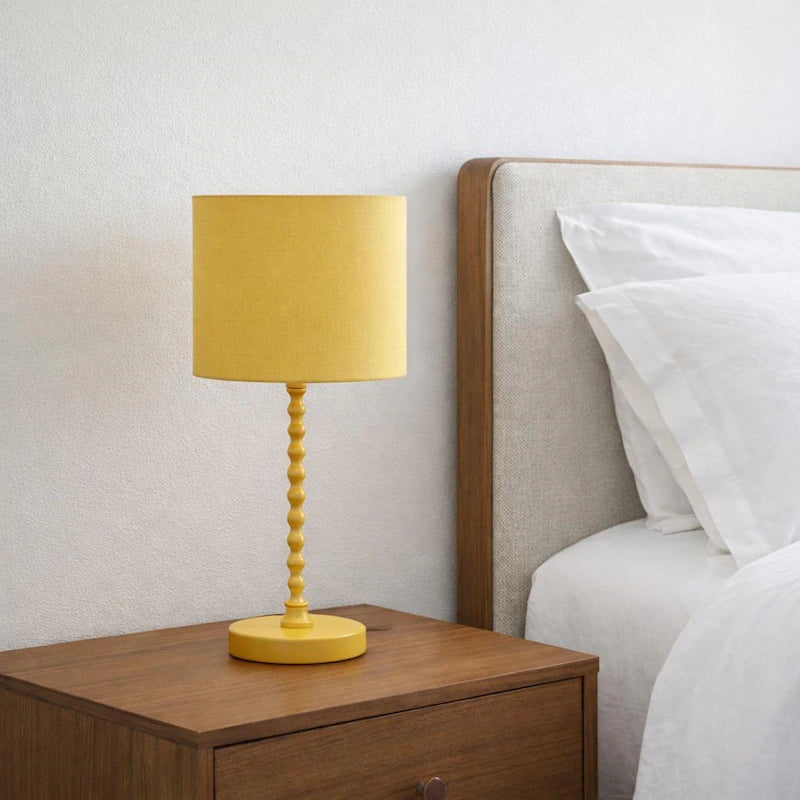 Sereno Ochre Table Lamp - Modern Classic Desk Lamp with Linen Shade