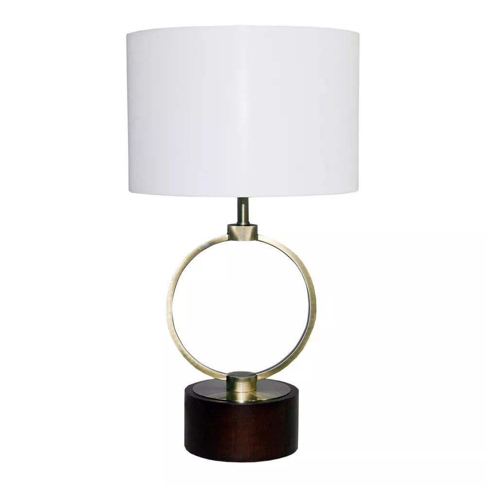 Nordic Metal Grid Table Lamp with Linen Shade - Mid-Century Bedside Desk Lamp E26