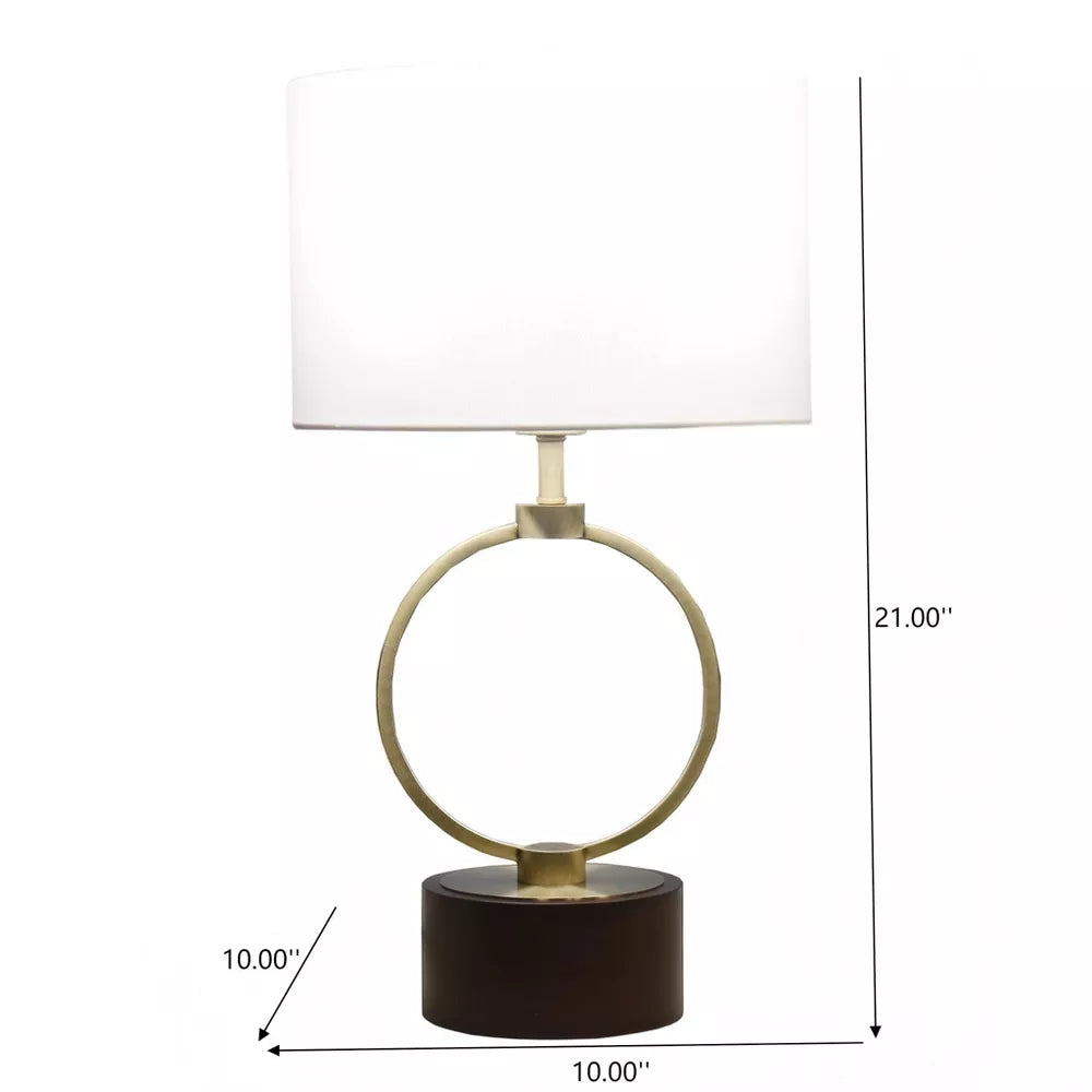 Nordic Metal Grid Table Lamp with Linen Shade - Mid-Century Bedside Desk Lamp E26
