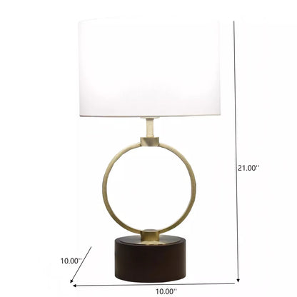 Nordic Metal Grid Table Lamp with Linen Shade - Mid-Century Bedside Desk Lamp E26
