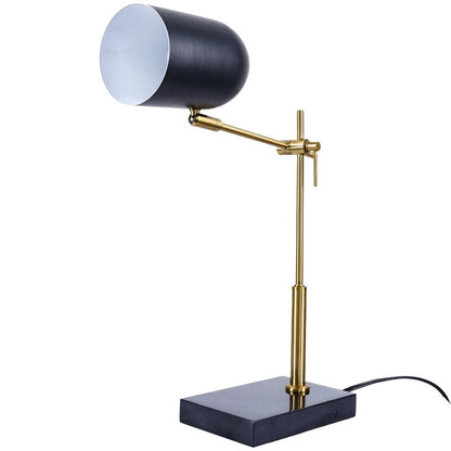 Lumora Table Lamp - Black & White Marble Base Bedside Lamp