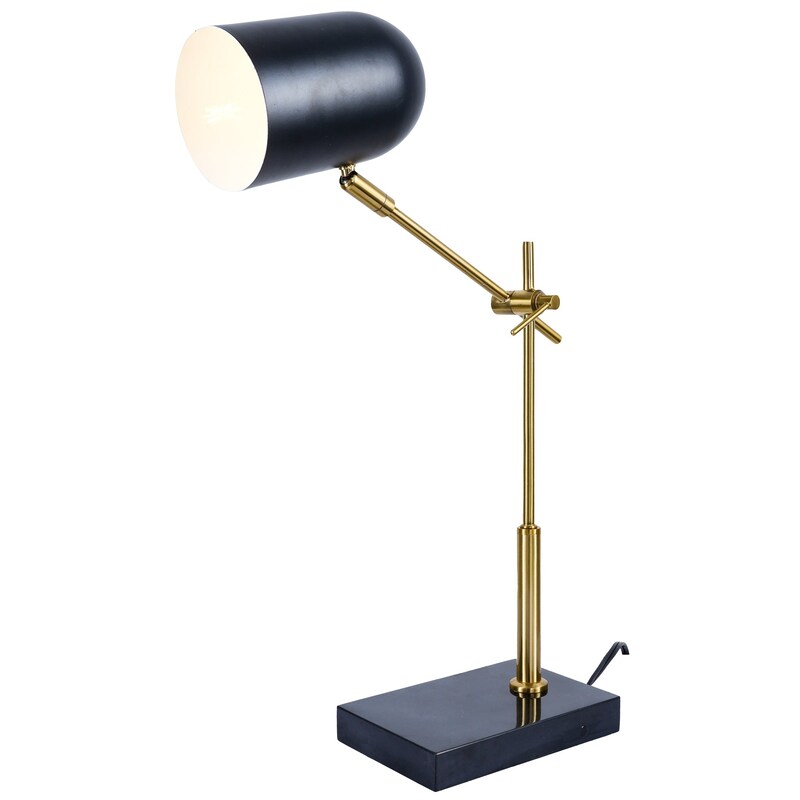 Lumora Table Lamp - Black & White Marble Base Bedside Lamp
